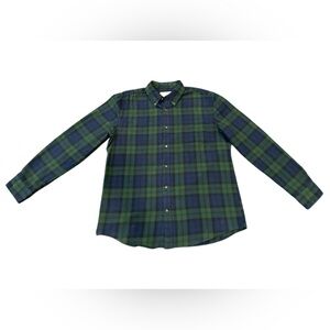 At. John’s Bay Green and Blue Plaid Men's Shirt Large 100% Cotton